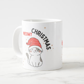 cute christmas cat large coffee mug