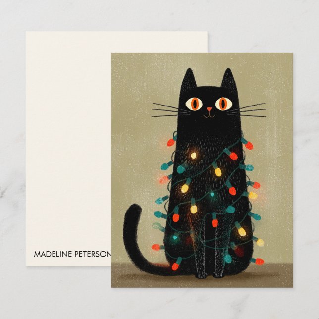 Cute Christmas Cat Lover Card (Front/Back)