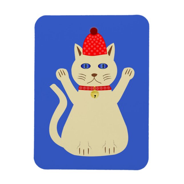 Cute Christmas Cat Magnet (Vertical)