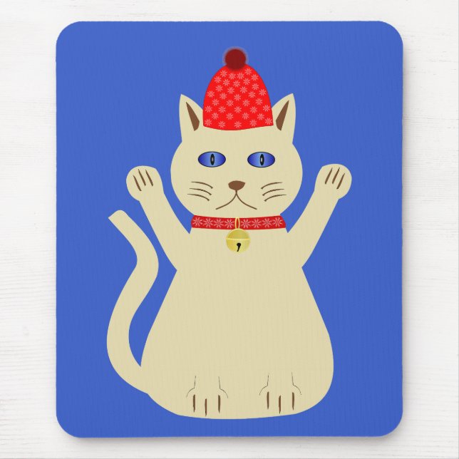 Cute Christmas Cat Mouse Pad (Front)