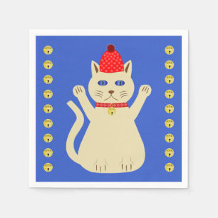 Cute Christmas Cat Napkin