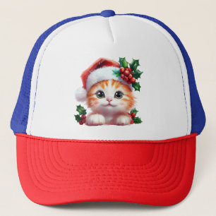 Cute Christmas Cat Ornament - Festive Holiday Gift Trucker Hat