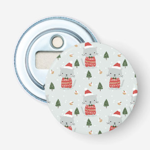 Cute Christmas Cat Pattern – Festive Holiday Bottle Opener
