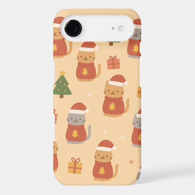 Cute Christmas Cat Pattern – Kawaii Festive Cats & (Back)