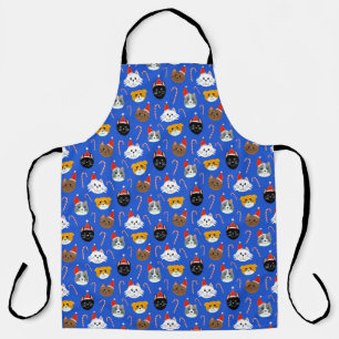 Cute Christmas Cat Patterned Apron