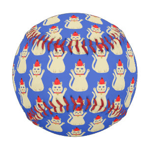 Cute Christmas Cat Patterned Baseball