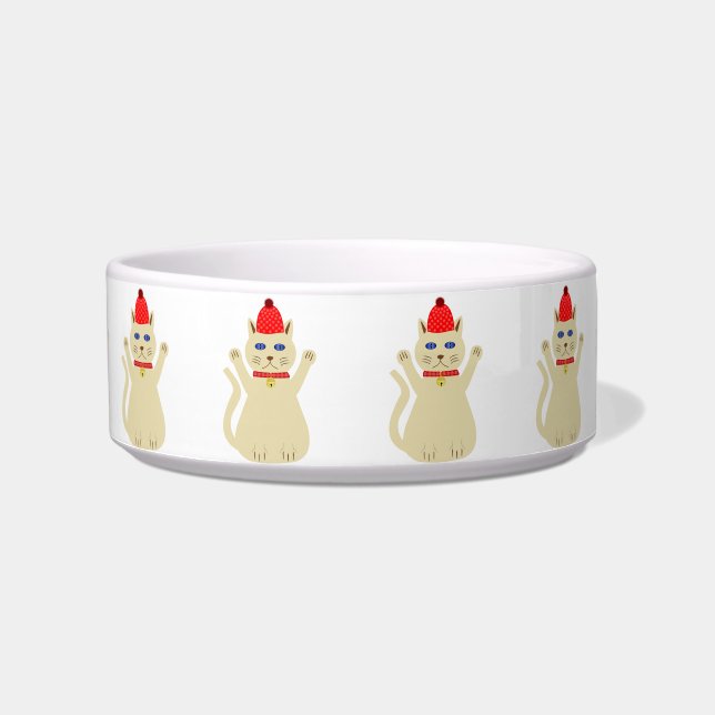 Cute Christmas Cat Patterned Bowl (Front)