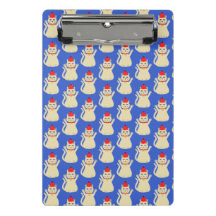 Cute Christmas Cat Patterned Mini Clipboard
