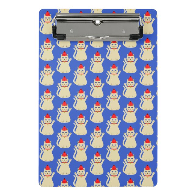Cute Christmas Cat Patterned Mini Clipboard (Front)
