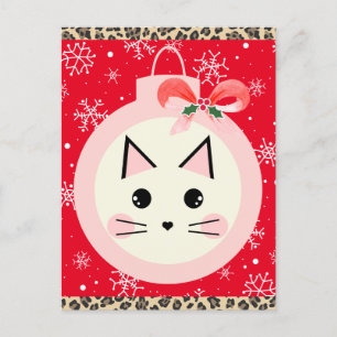 Cute Christmas Cat Postcard