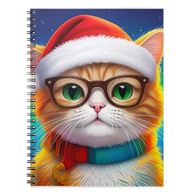 Cute Christmas Cat Santa Claus-68265 Notebook (Front)