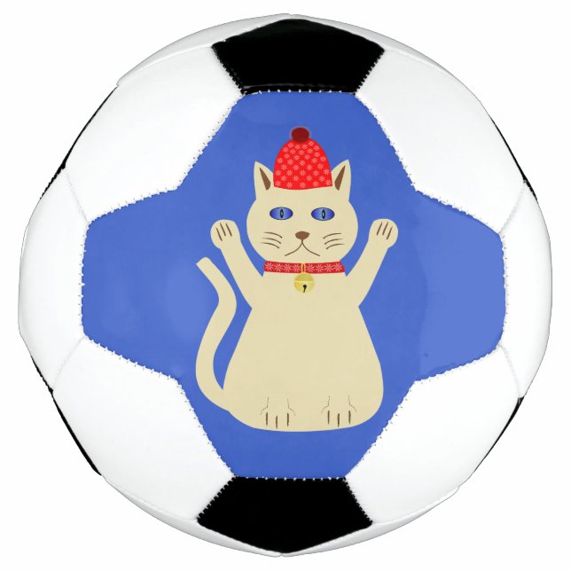 Cute Christmas Cat Soccer Ball (Front)