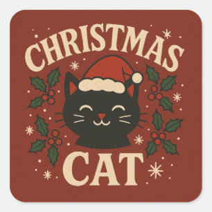 Cute Christmas cat Square Sticker