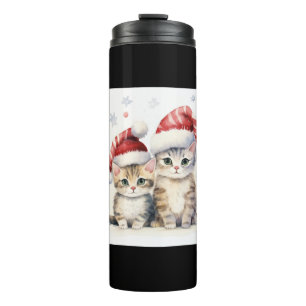 Cute Christmas Cat Thermal Tumbler