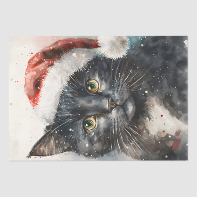 Cute Christmas Cat Tissue Paper (Front)