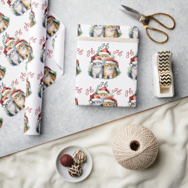 Cute Christmas Cat  Wrapping Paper (Crafts)