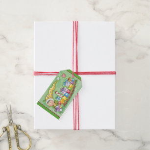 Cute Christmas Caterpillar Train with Presents Gift Tags