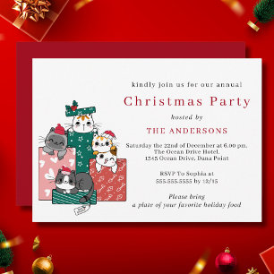 Cute Christmas cats Christmas party Invitation