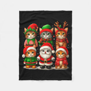 Cute Christmas Cats  Fleece Blanket