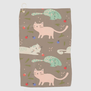 Cute Christmas Cats Golf Towel