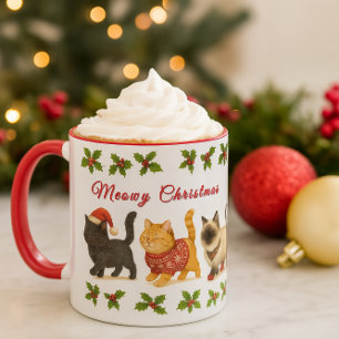Cute Christmas Cats Holiday Mug