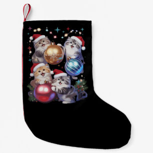 Cute Christmas Cats In Space Ornaments Small Christmas Stocking