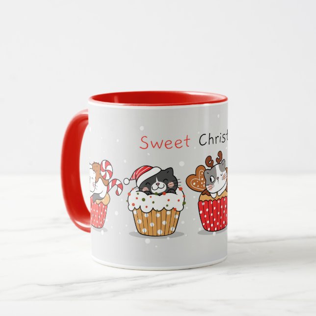 Cute Christmas Cats Mug (Front Left)