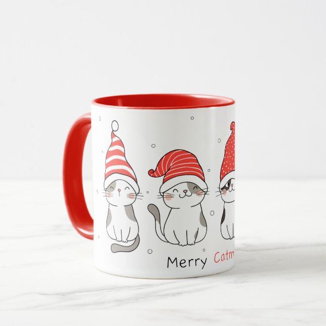 Cute Christmas Cats Mug (Front Left)