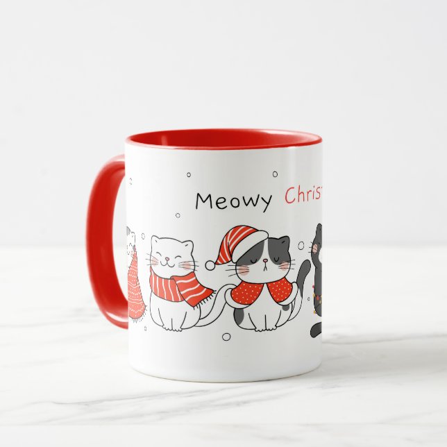 Cute Christmas Cats Mug (Front Left)