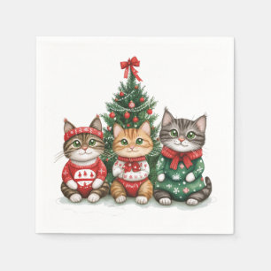 Cute Christmas Cats Napkin