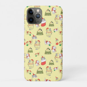 Cute Christmas Cats Pattern – Festive Holiday Desi Case-Mate iPhone Case