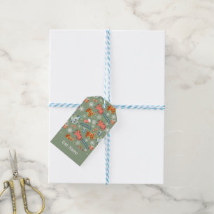 Cute Christmas Cats Pattern Gift Tags