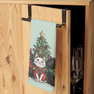 Cute Christmas Cats Tea Towel