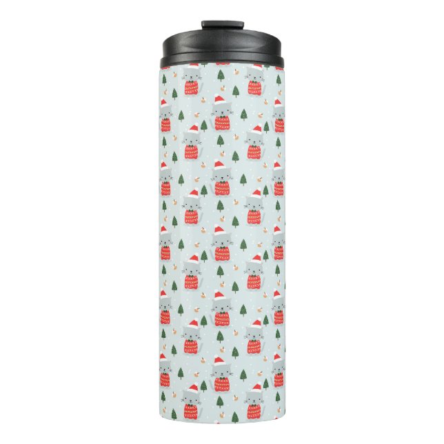 Cute Christmas Cats Thermal Tumbler (Front)