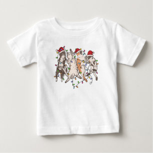 Cute Christmas Cats with Santa Hats – Funny Holida Baby T-Shirt