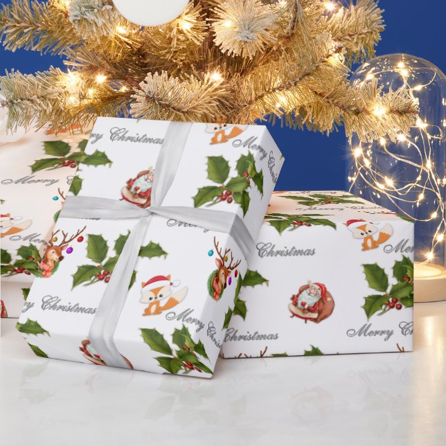 Cute Christmas Characters Pattern  Wrapping Paper (Holidays)