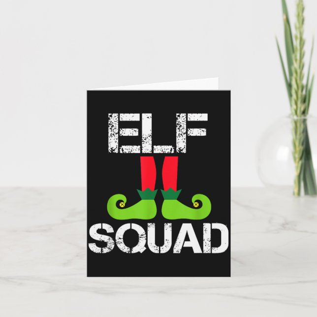 Cute Christmas Cheer Elf Squad Santa's Helper  Card (Front)