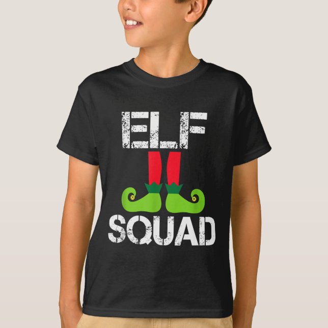 Cute Christmas Cheer Elf Squad Santa's Helper  T-Shirt (Front)