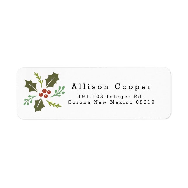 Cute Christmas Cherry Foliage Address (Front)