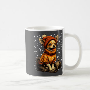 Cute Christmas Chihuahua Sledding In Snow Funny Wi Coffee Mug