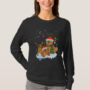 Cute Christmas Chow Chow Santa Hats Reindeer Dog T-Shirt