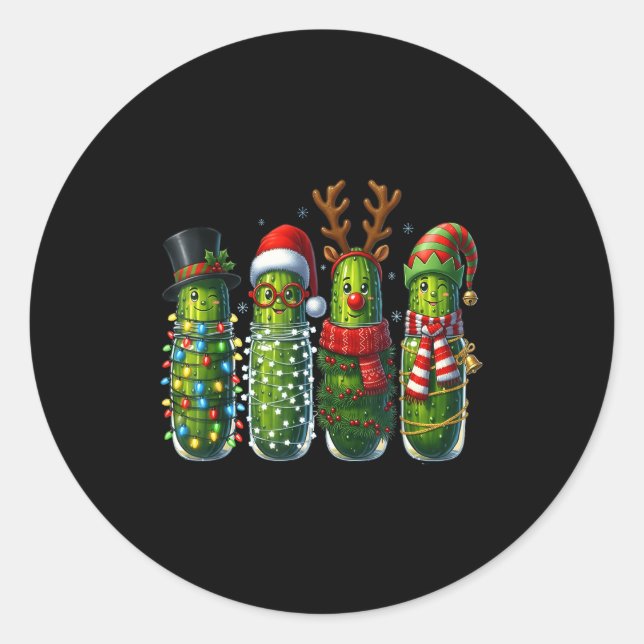 Cute Christmas Ckle Squad Funny Family Holiday Cos Classic Round Sticker (Front)