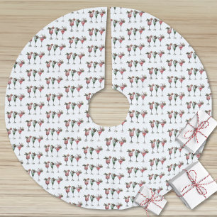 Cute Christmas Cocktail Pattern Brushed Polyester Tree Skirt