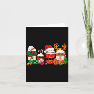 Cute Christmas Coffee Shirt Snowman Deer Santa Cof Card