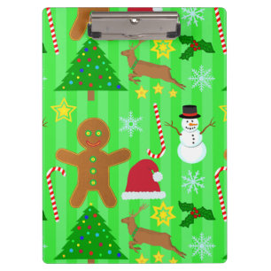 Cute Christmas Collage Holiday Pattern Clipboard