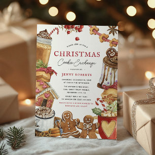 Cute Christmas Cookie Exchange Party Invitation