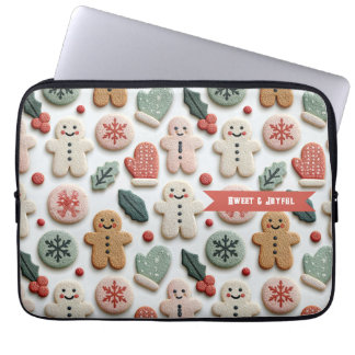 Cute Christmas Cookie Pattern Laptop Sleeve