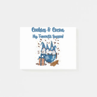 Cute Christmas Cookies and Cocoa Blue Gnomes Post-it Notes