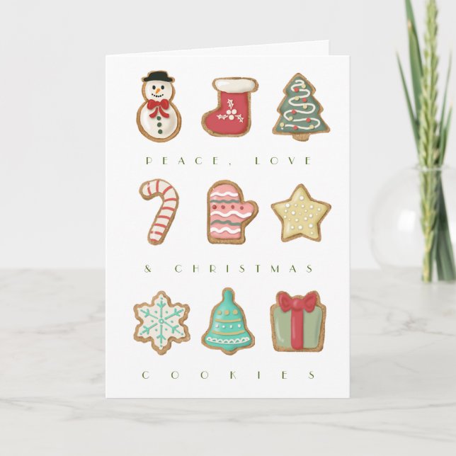 Cute Christmas Cookies Greeting Card (Front)