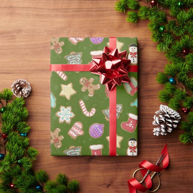 Cute Christmas Cookies Wrapping Paper (Holiday Gift)